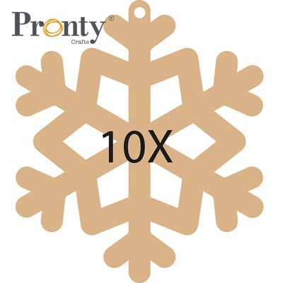 Paquet de 10 flocons de neige en MDF Pronty Crafts
