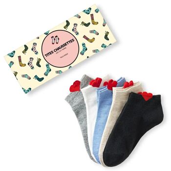 Chaussettes Petit Cœur (Lot x5) 1