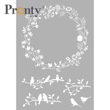 Pronty Crafts Stencil Wreath Spring A4 1