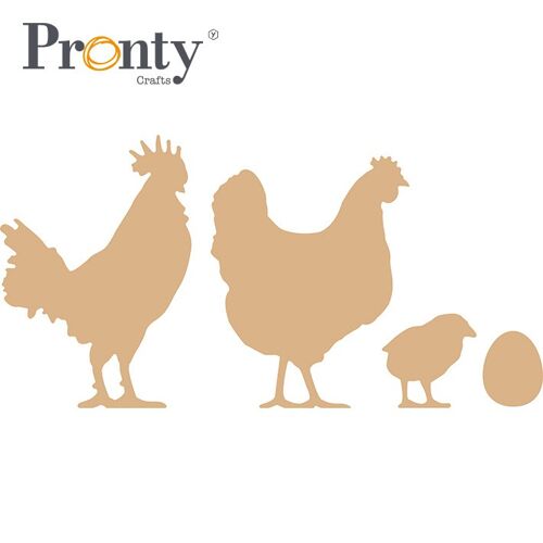 Pronty Crafts MDF chicken family 3 mm