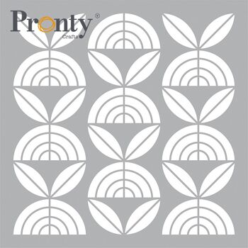 Pronty Crafts Masque Pochoir Motif Rétro Fleurs 15 x 15 cm