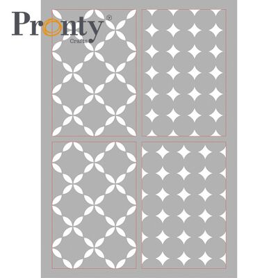 Pronty Crafts Mask pochoir A4 Retro Pattern 4 couches