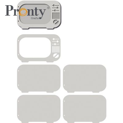 Pronty Crafts Grey Chipboard Album Retro TV 206x133 mm