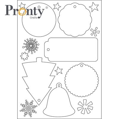 Etiquettes Pronty Embellish Christmas blanches