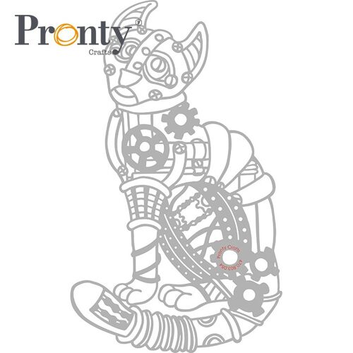 Pronty Crafts Stencil Steampunk Cat A4