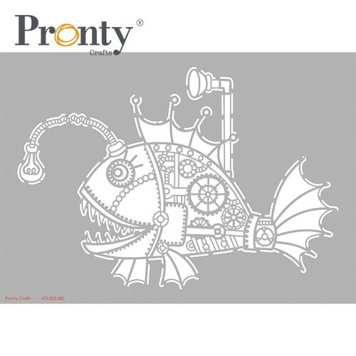 Pronty Crafts Stencil Steampunk Fish A4