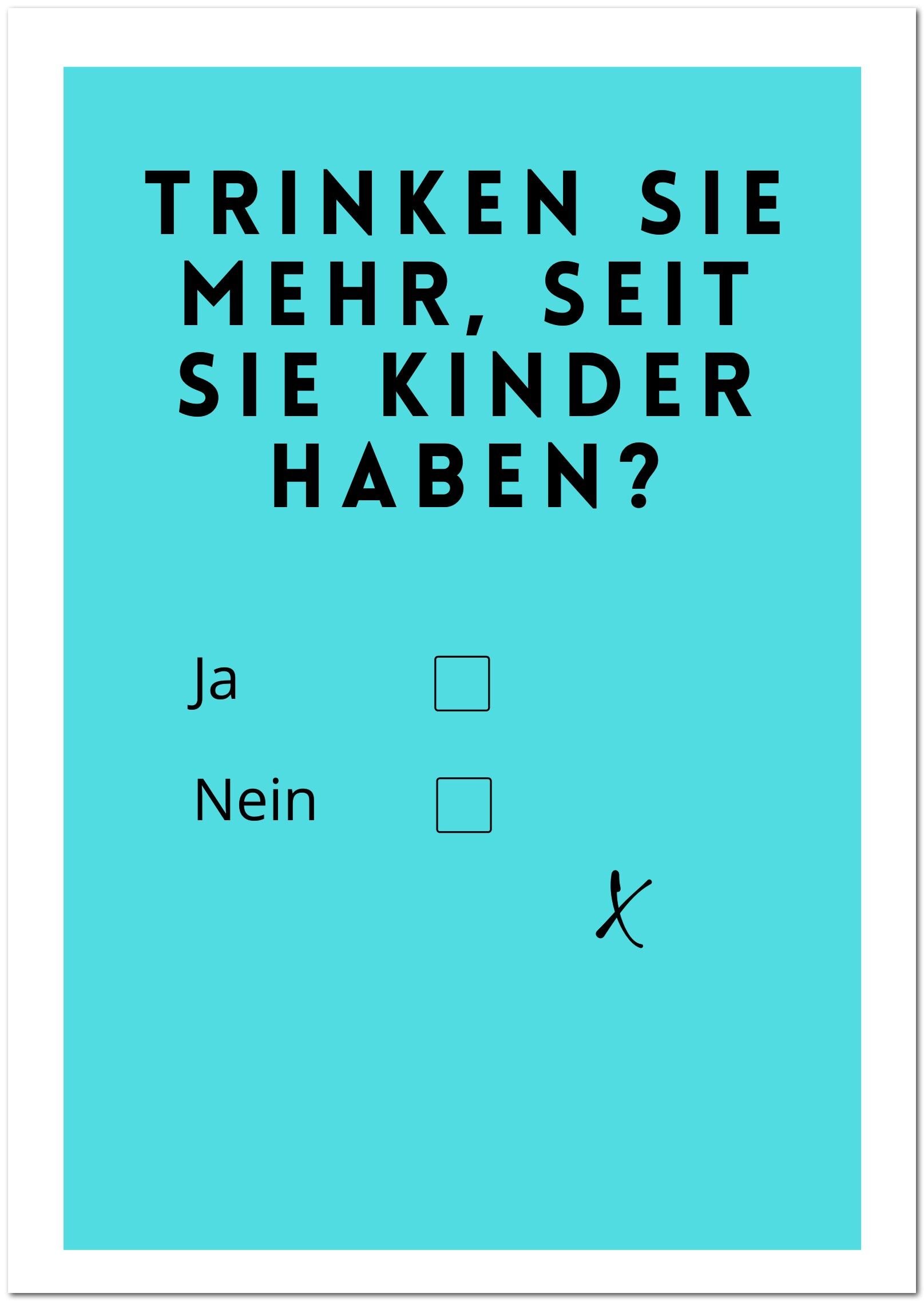 Carte postale "Boirez-vous davantage depuis que vous avez des enfants ?" 