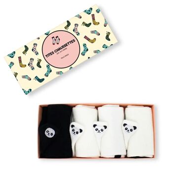 Chaussettes Languette Panda (Lot x4) 2