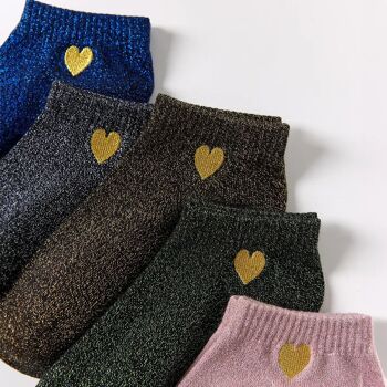 Chaussettes Lurex & Coeur Pailletées (Lot x4) 2