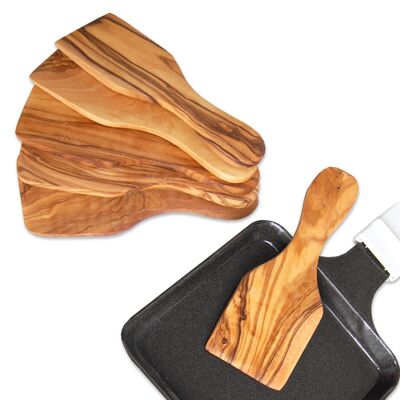 Raclette scraper made of olive wood - set of 6