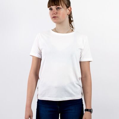 Camiseta ecológica Simpelhed Soft para mujer con certificación GOTS Frost White