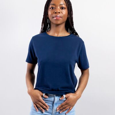 Camiseta ecológica Simpelhed Soft para mujer con certificación GOTS Night Blue