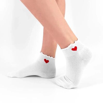 Knöchelsocken mit Spitzenherzen