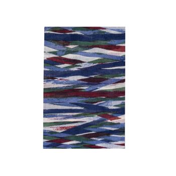 Éridan - écharpe en laine bleu, rouge, blanc, vert 4