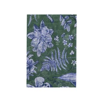 Zante - écharpe en laine verte, bleue et blanche à motif floral 1