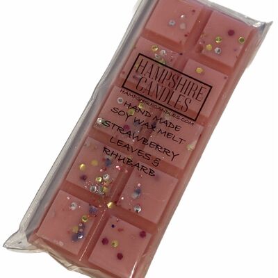 Strawberry Leaves and Rhubarb Scented Wax Melt Snap Bar