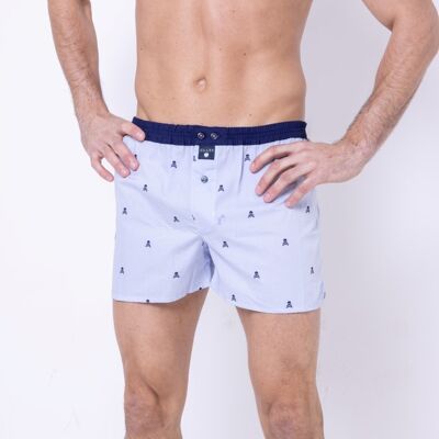 Le pirate iii - caleçon homme en coton bleu - taille xs