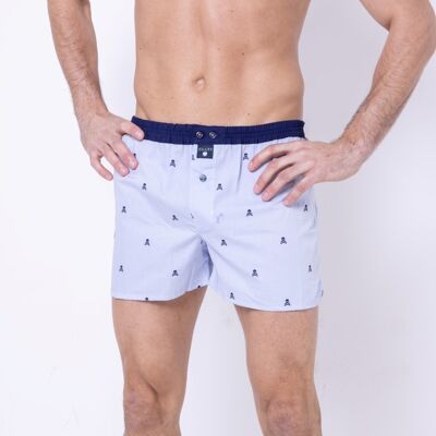 THE PIRATE III - MEN'S BLUE COTTON BOXER - SIZE S