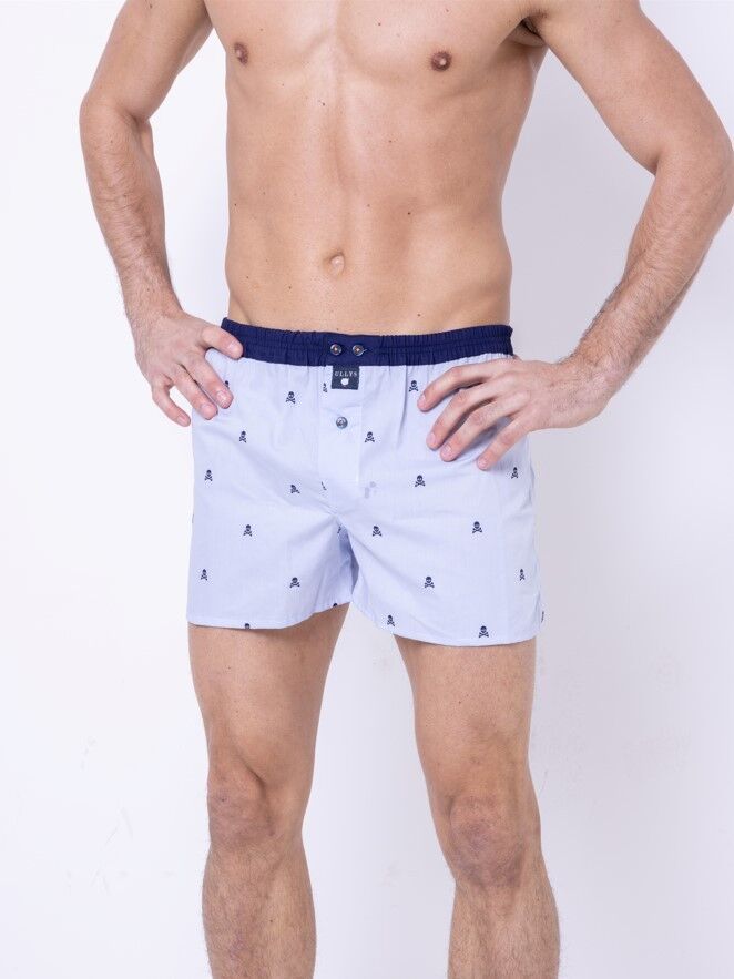 Buy wholesale LE PETIT VICHY NAVY AND WHITE COTTON BOXERS SIZE M