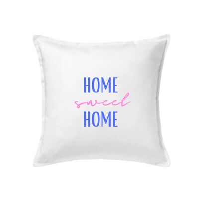 HOUSSE DE COUSSIN "HOME SWEET HOME", 50x50cm - BLANC