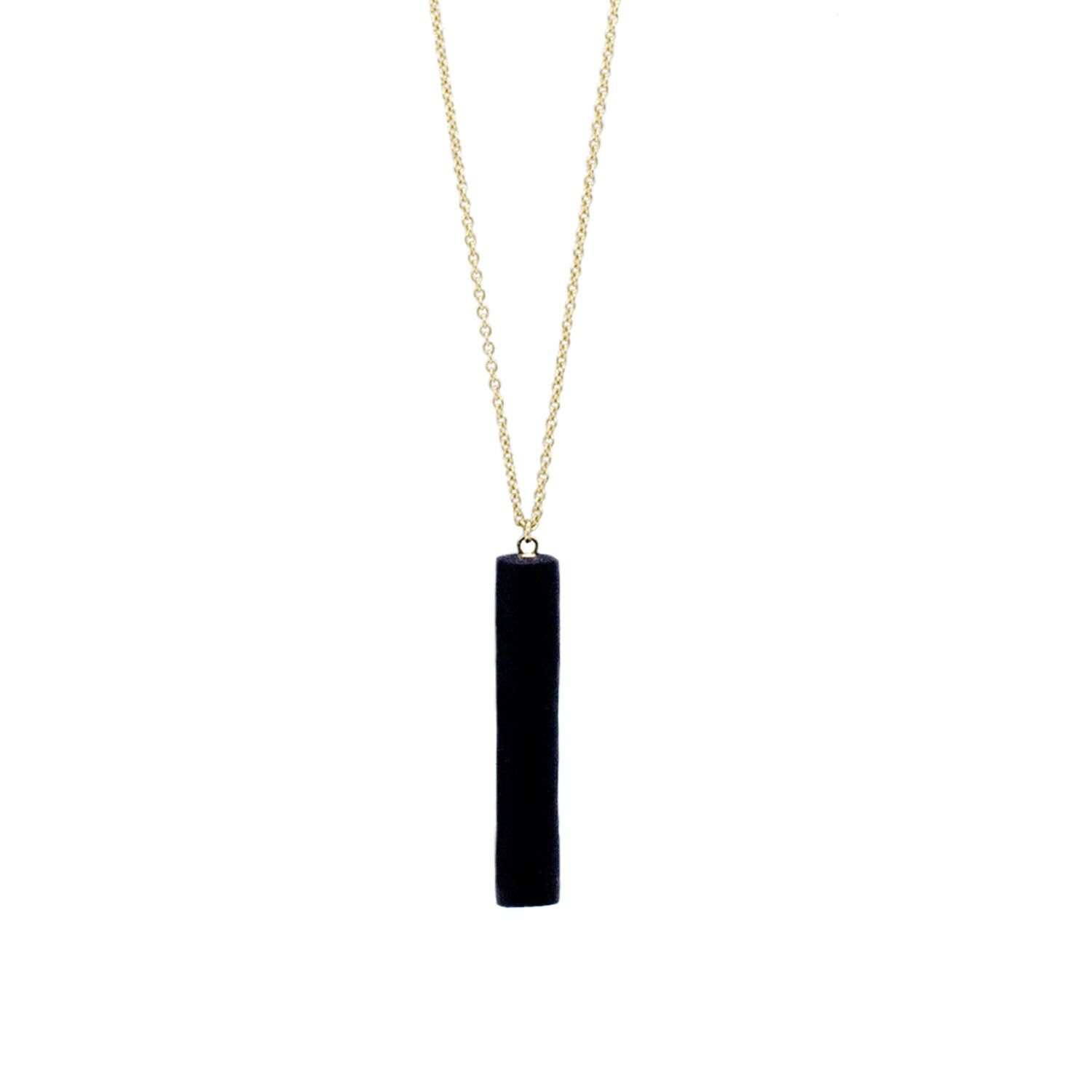 Buy wholesale Gold Necklace - Black Bar Pendant