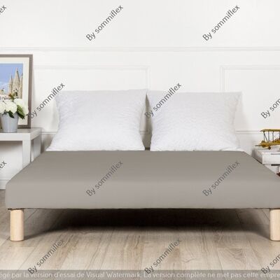 Sommier tapissier 120x190cm gris fabrique en france pieds