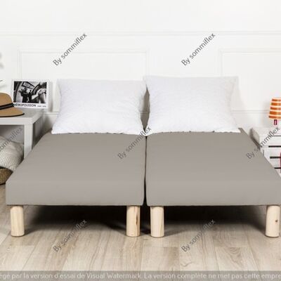 Sommier tapissier 140x200cm (70x200x2) gris