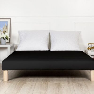 Sommier tapissier 130x190cm noir fabrique en france