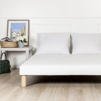Sommier tapissier blanc 90x190cm fabrique france