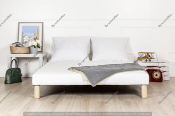 Sommier tapissier blanc 140x190cm fabrique france