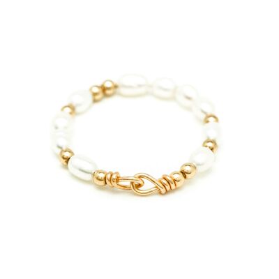 bague Grain de riz Simple or jaune blanc