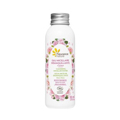 Acqua micellare struccante alla rosa bio formato da viaggio 50ml