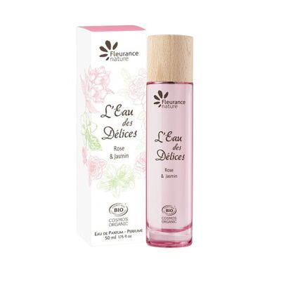 Parfum l'eau des delices rose et jasmin bio