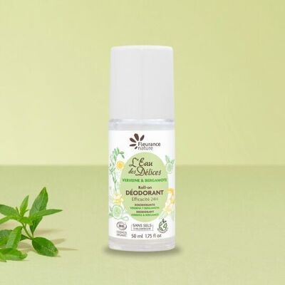 DEODORANT EAU DELICES VERBENA BERGAMOT ORGANIC roll on refillable - summer