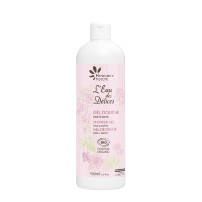 Eau des Délices Bio-Duschgel mit Rose und Jasmin, 500 ml