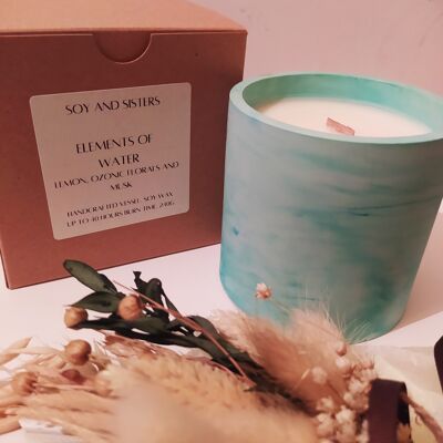 Elements of water soy wax candle
