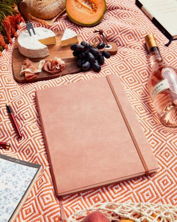 Journal en cuir végétalien à couverture rigide A4 ligné en bois de rose 2