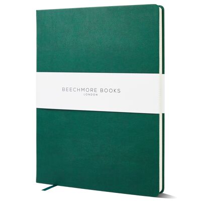 Dartmouth Green A4 Ruled Hardcover Notizbuch aus veganem Leder