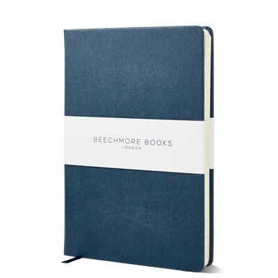 Symphony Blue A5 Ruled Hardcover Notizbuch aus veganem Leder