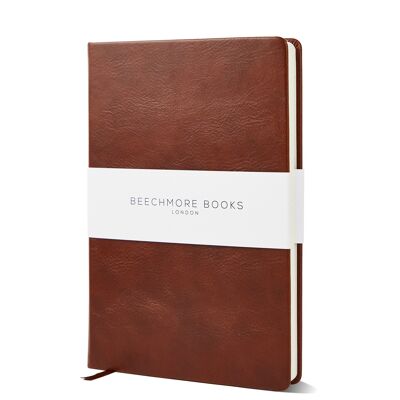 Chestnut Brown  A5 Ruled Hardcover Vegan Leather Journal