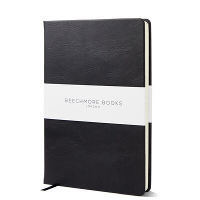 Charcoal Black A5 Ruled Hardcover Vegan Leather Journal