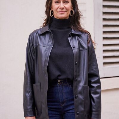 Pauline Vegan Leather Jacket BLACK