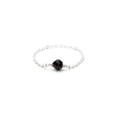 bague chaîne stella Simple argent noir