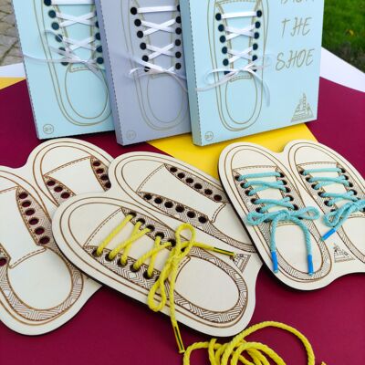 Tack the Shoe, Education, Montessori Wood Lacing Toy