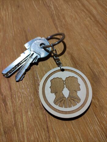 Porte-clés en bois signe des jumeaux, accessoire porte-clés du zodiaque en bois 3