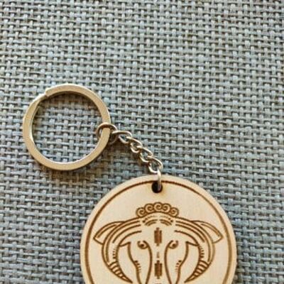 Porte-clés en bois signe du bélier, accessoire porte-clés en bois du zodiaque
