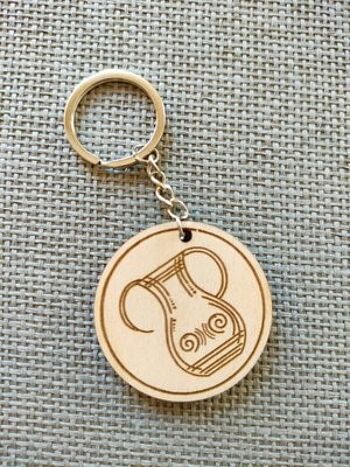 Porte-clés signe du Verseau en bois, accessoire porte-clés du zodiaque en bois - 2 1