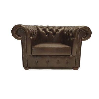 Chesterfield Fauteuil Class Leer | Cloudy Donker Bruin | 2 tot 4 weken levertijd