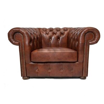 Chesterfield Fauteuil Class Leer | Cloudy Oud Bruin | 2 tot 4 weken levertijd