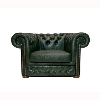 Chesterfield Fauteuil First Class Leer | Cloudy Groen | 2 tot 4 weken levertijd